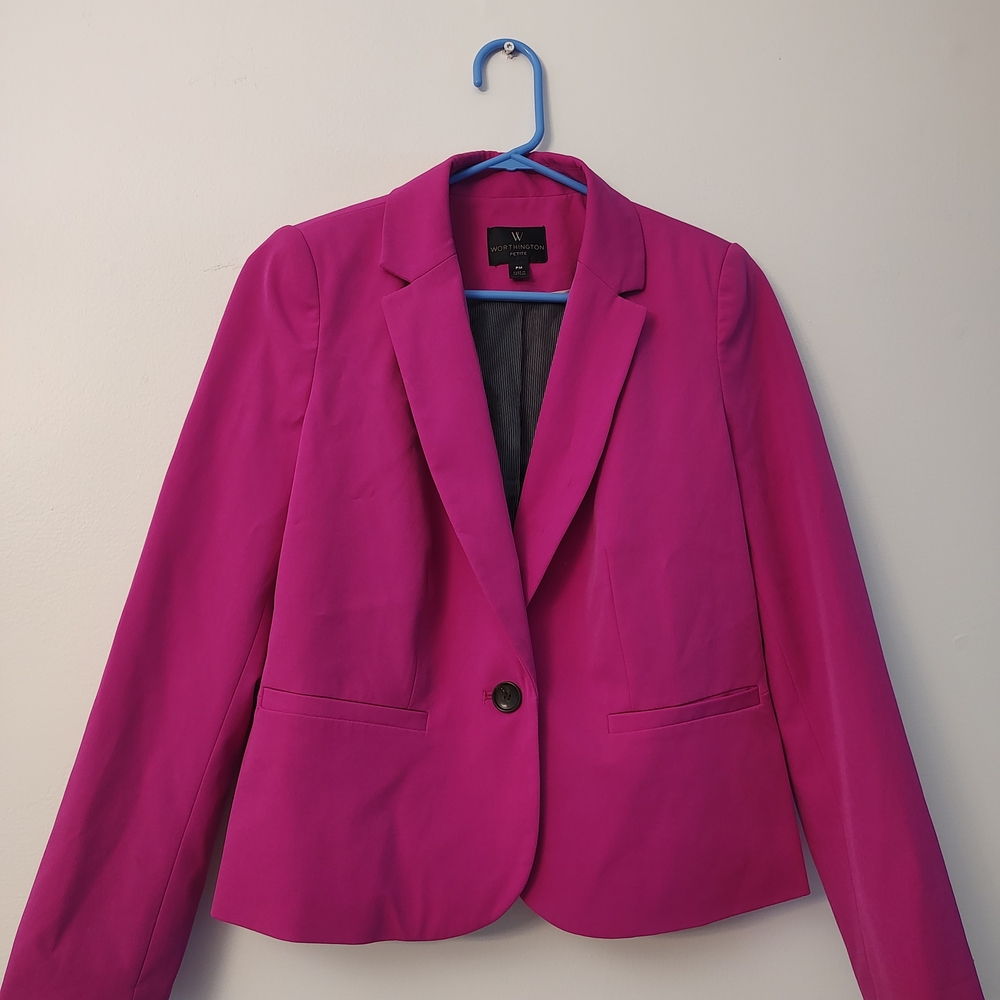 Worthington Magenta Blazer PM Petite Medium